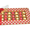 Exotic Diamond Chocos on Red and Gold Checkerboard